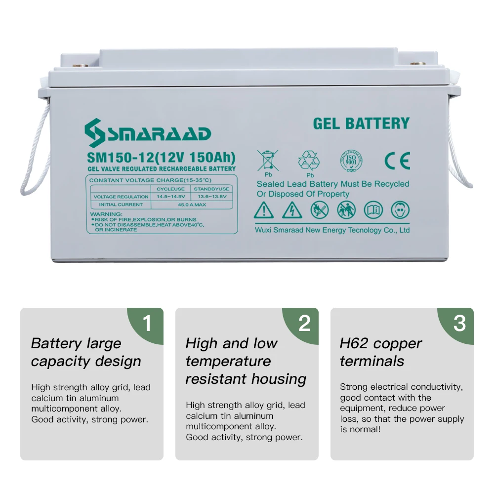 Lead-acid Gel Sealed Battery 12V 100AH 250AH Solar Off Grid  Caravan Camper RV Farmhouse Deep Cycle Free Maintenance