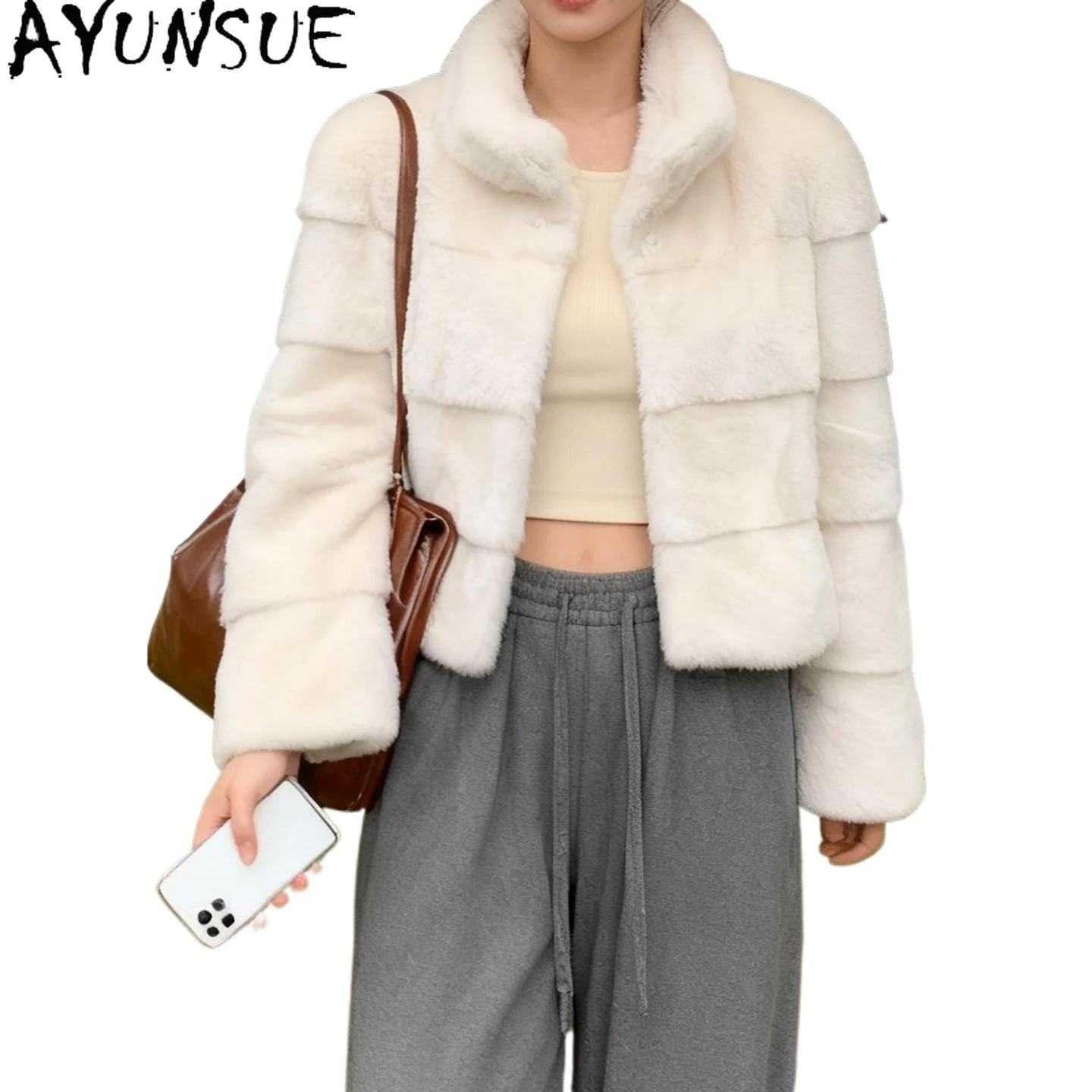 

AYUSNUE Luxury Natural Mink Fur Coat Women 2026 Winter Clothes Whole Female Mink Real Fur Womens Coat New in Coats Шуба Женская