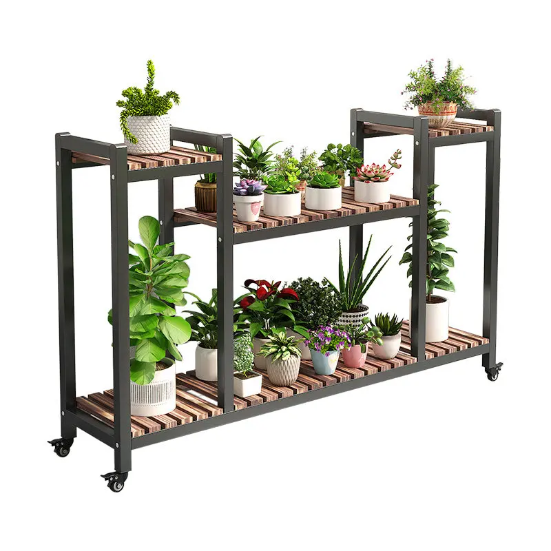 

Flower stand balcony 2025 new floor-to-ceiling shelf living room movable plant stand succulent flower pot shelf balcony