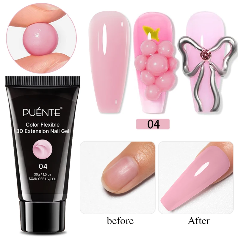 

30 г. Нелипкий гель для наращивания ногтей, прозрачный, белый, розовый цвета, твердый гель для моделирования ногтей, 3D-гель для резьбы, УФ-гель для маникюра
