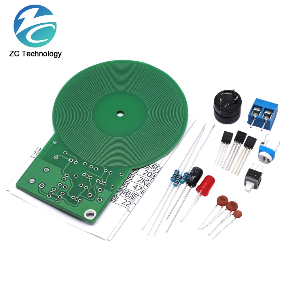 JS-60 DIY Kit Metal Detector Kit Electronic Kit DC 3V-5V 60mm Non-contact Sensor Board Module DIY Electronic Part Metal Detector