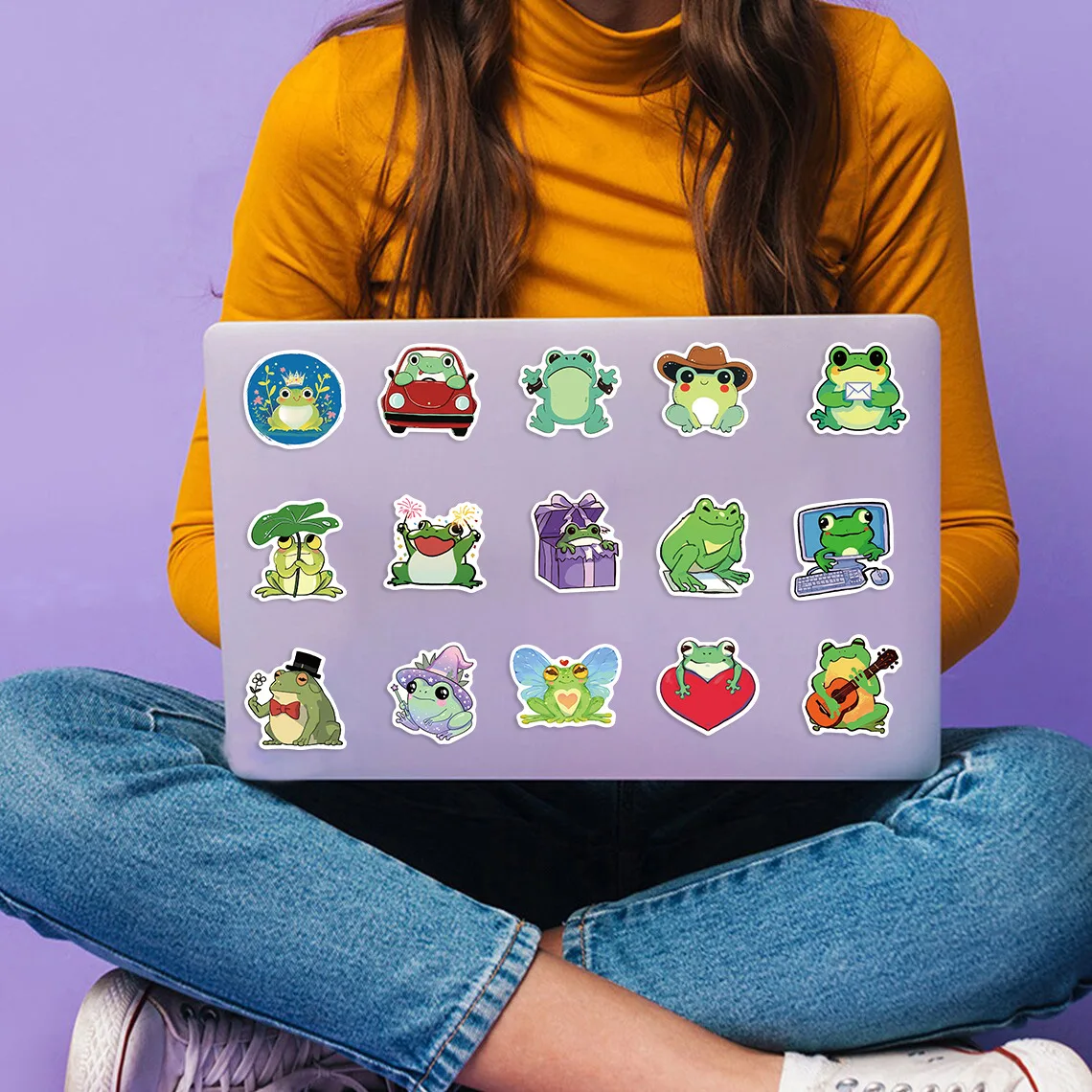 50pcs Cute Frog Animals Cartoon Graffiti Stickers DIY Phone Guitar Laptop Notebook Suitcase Cup Waterproof Sticker Kids Toy