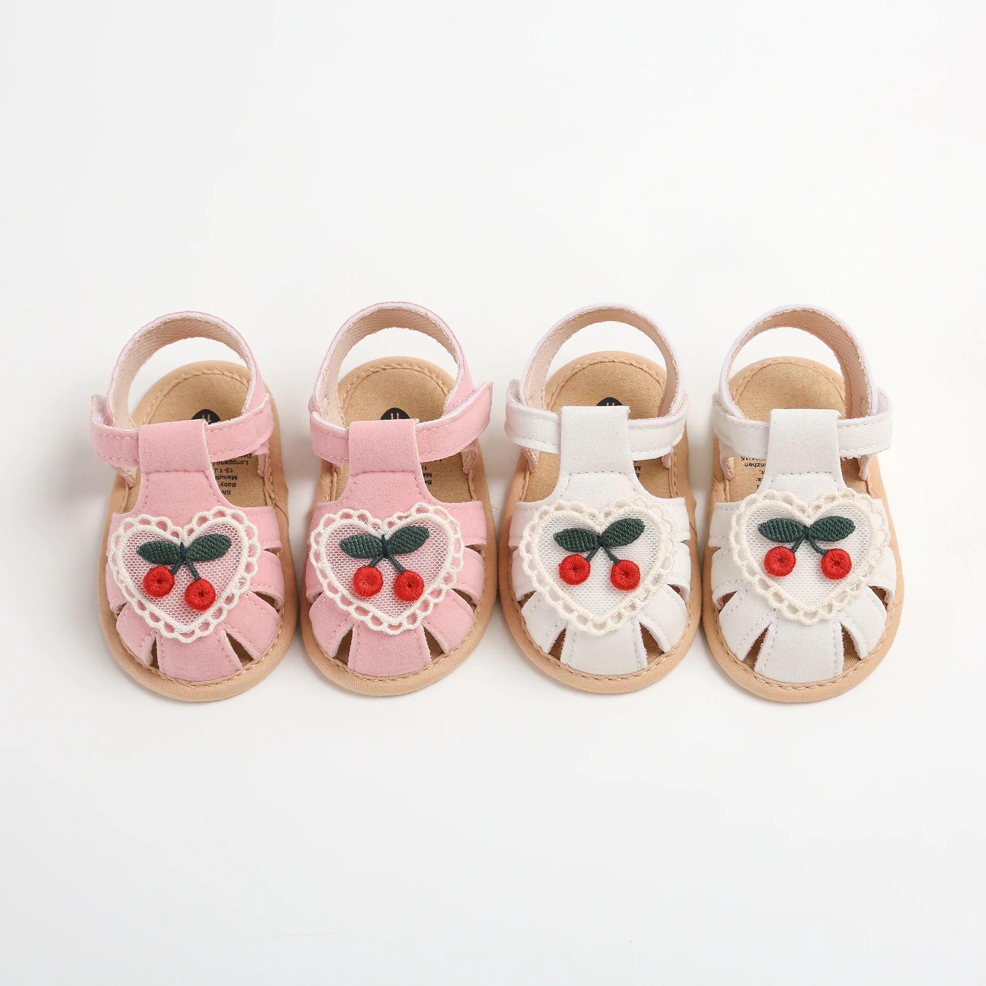 صنادل للفتيات الصغيرات أحذية صيفية من قماش الكرز أحذية أطفال حديثي الولادة أحذية المشي الأولى