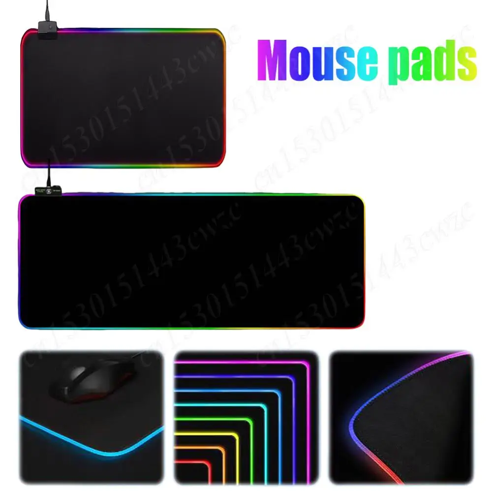 LED Light Mousepad Glowing Gaming Mouse Pad Anti-Slip Rubber Base Computer Keyboard Mousepad 11 Light Modes for Gamer Esports