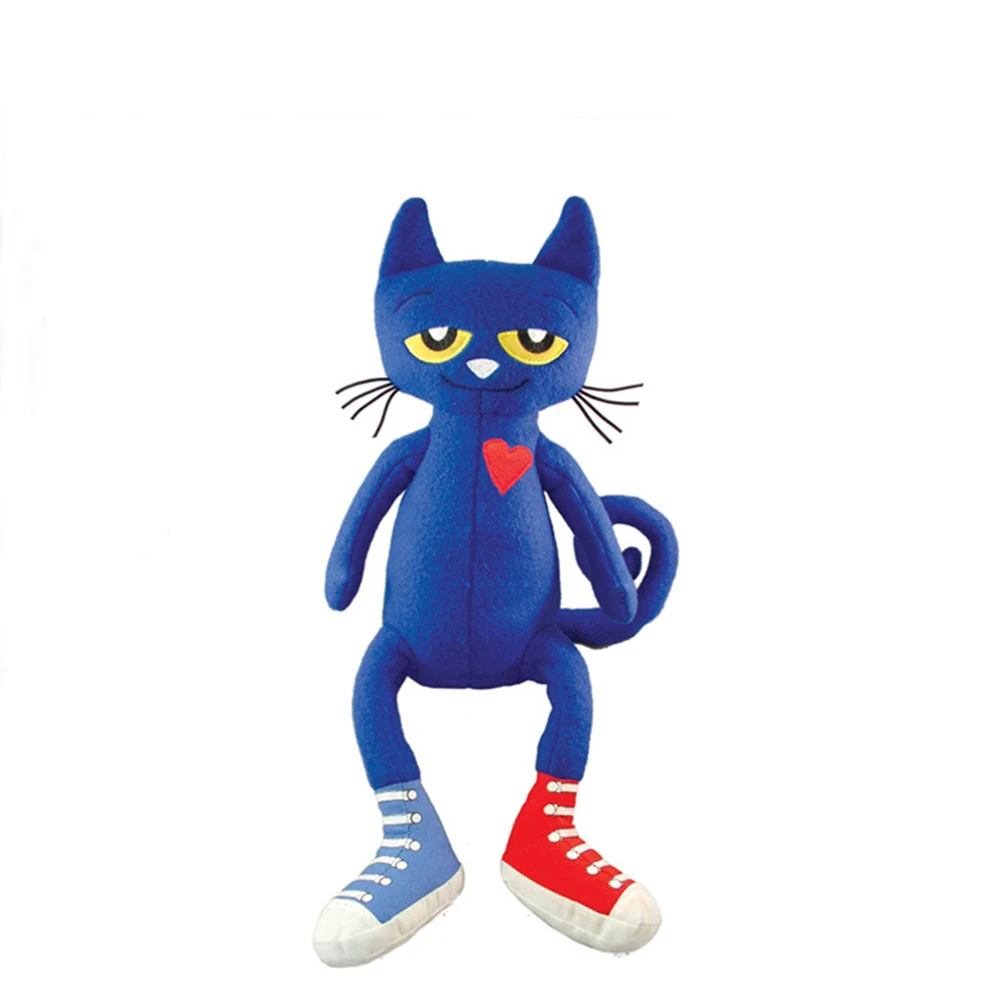 25cm Pete Cat Plush Toy Cartoon Pete Cat Preschool Education Book Plush Doll Cute Blue Cat Baby Sleeping Stuffed Doll Toys