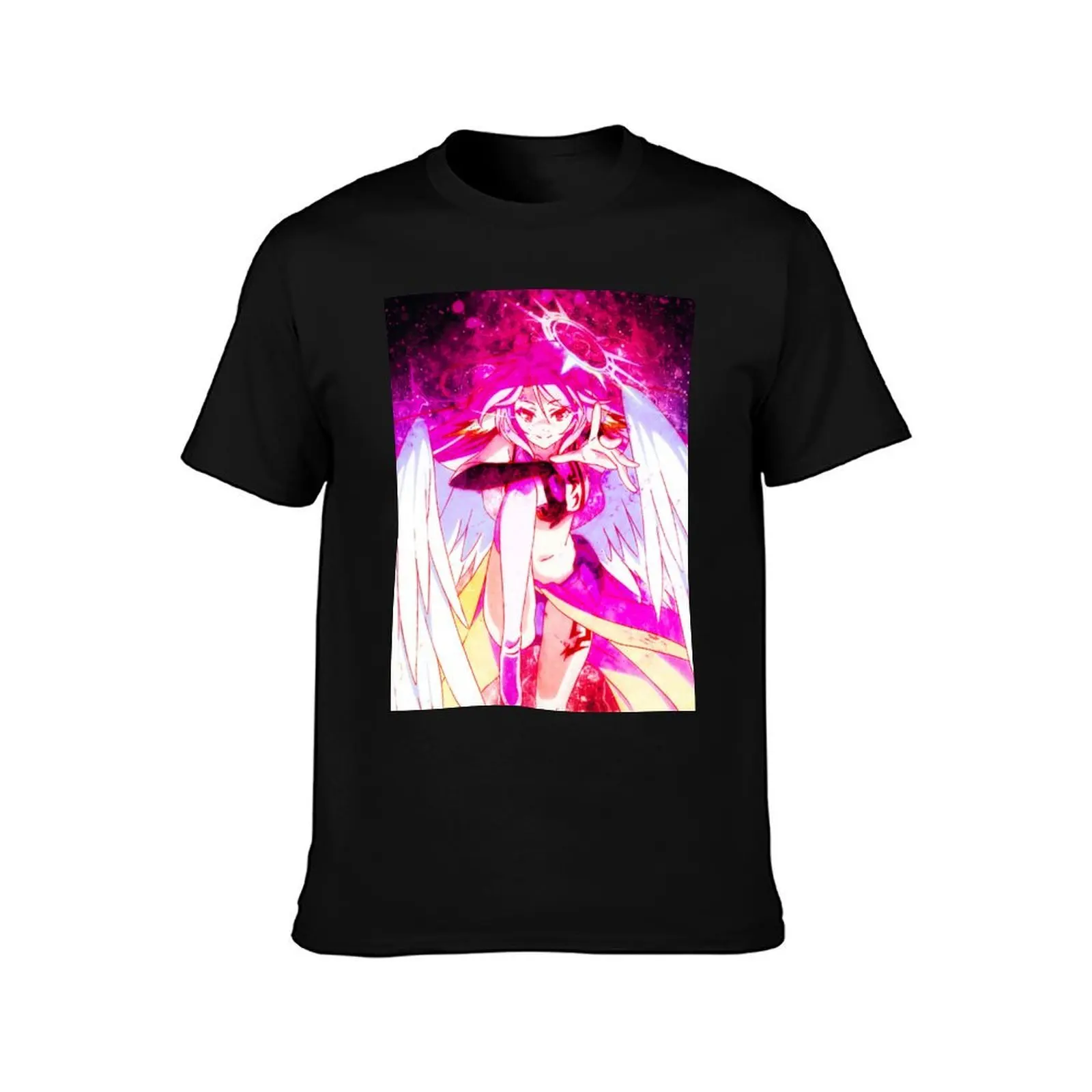 Jibril No Game No Life Hoz T-Shirt, Summer Casual Cotton Tee, Oversized Streetwear Tops, Vintage Graphic Print, Unisex Men Women