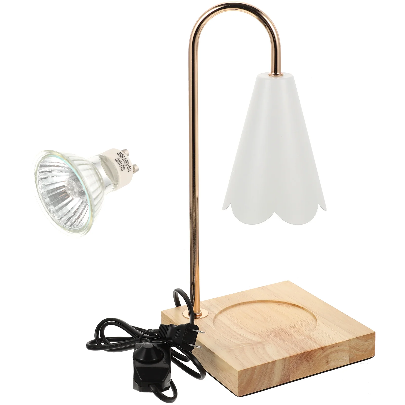 

Wooden Metal Wax Warmer Aroma Lamp for Scented Jar Candles Flameless Decor Bedroom Light Warmer