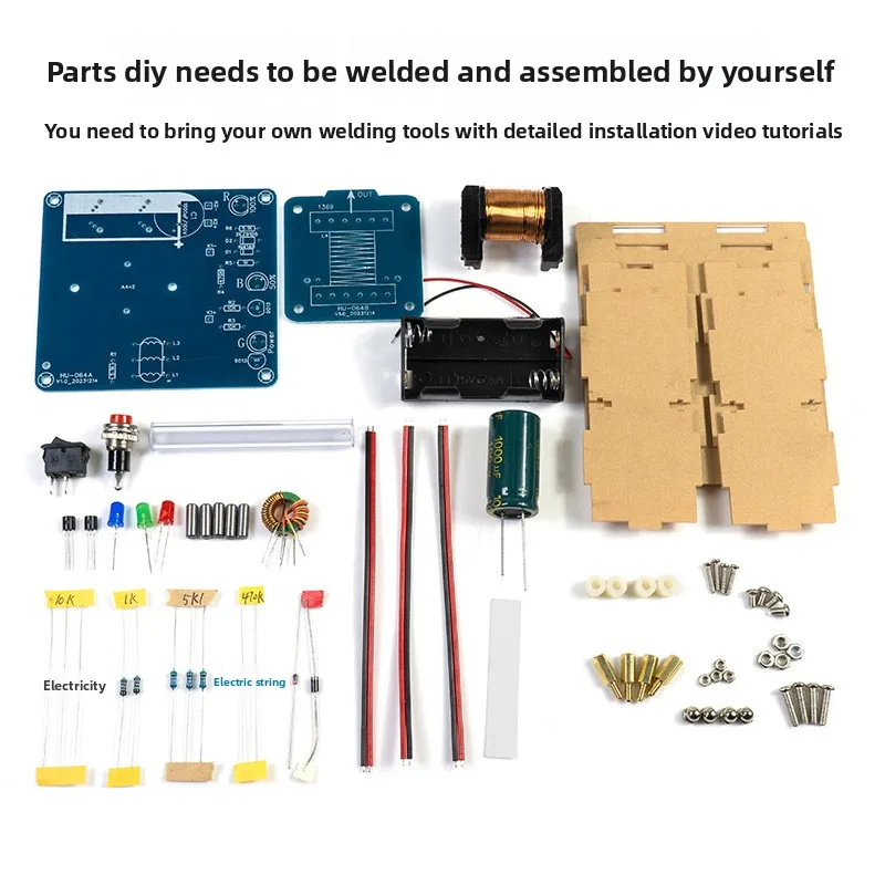 مجموعة أدوات المدفع الكهرومغناطيسي DIY، لوحة ملف عالية الجهد طويلة المدى، مشروع لحام إنتاج العلوم الإلكترونية #5