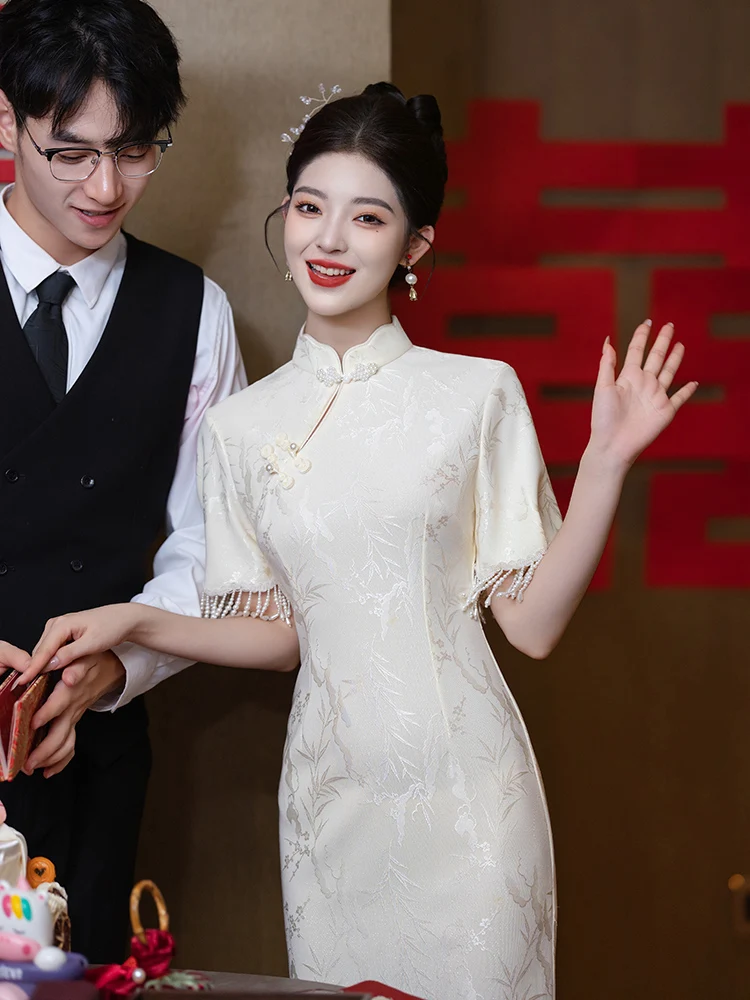 

Champagne Color Engagement Par Wedding Dr New Chinese Sle Bridal Gown Homecoming Dr Summer ort Sve