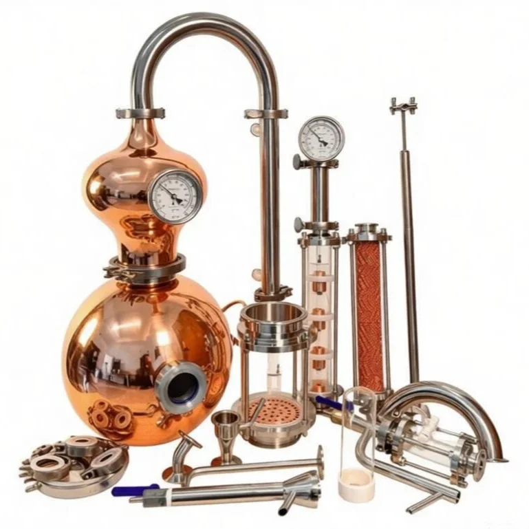 Copper Stainless Steel Distillation Equipment Household Pure Dew Essential Oil Distillation Wine Brewing Distiller Machine