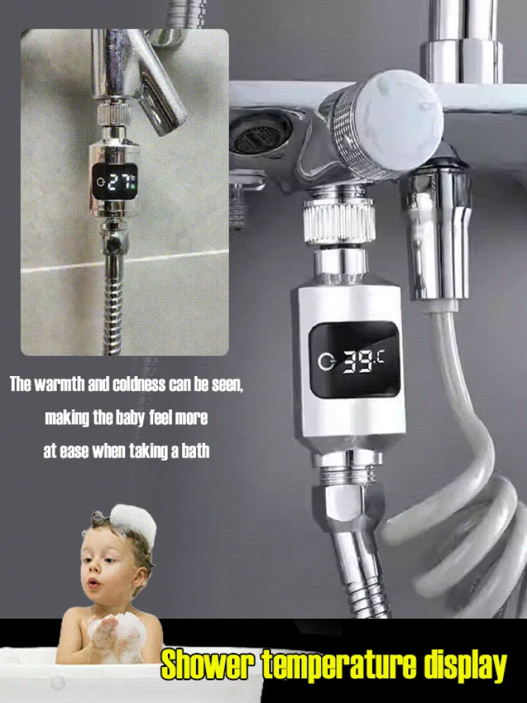 

Shower Temperature Display Water Flow Thermometer LED Digital Display Accurate Temp Sensor Digital Shower Thermometer With LED