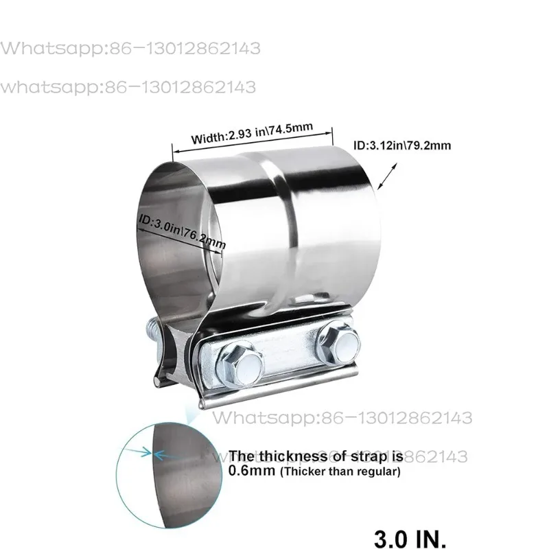 Stainless Steel Exhaust Reducer Clamp, 2.25