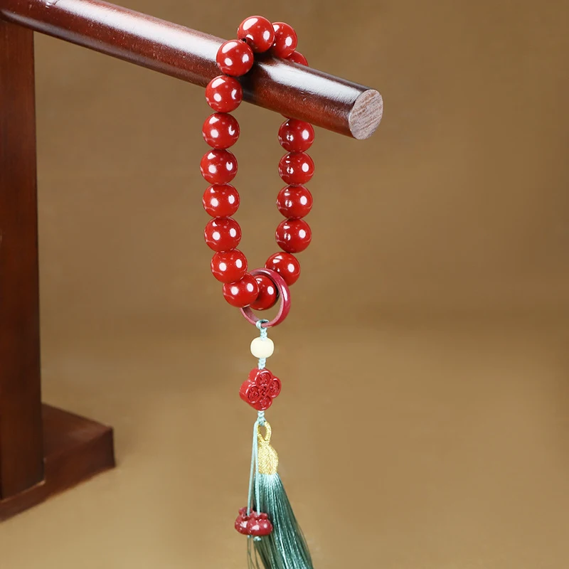 Natural beaded bracelet with high content of purple gold sand, Buddhist prayer , 18 beads