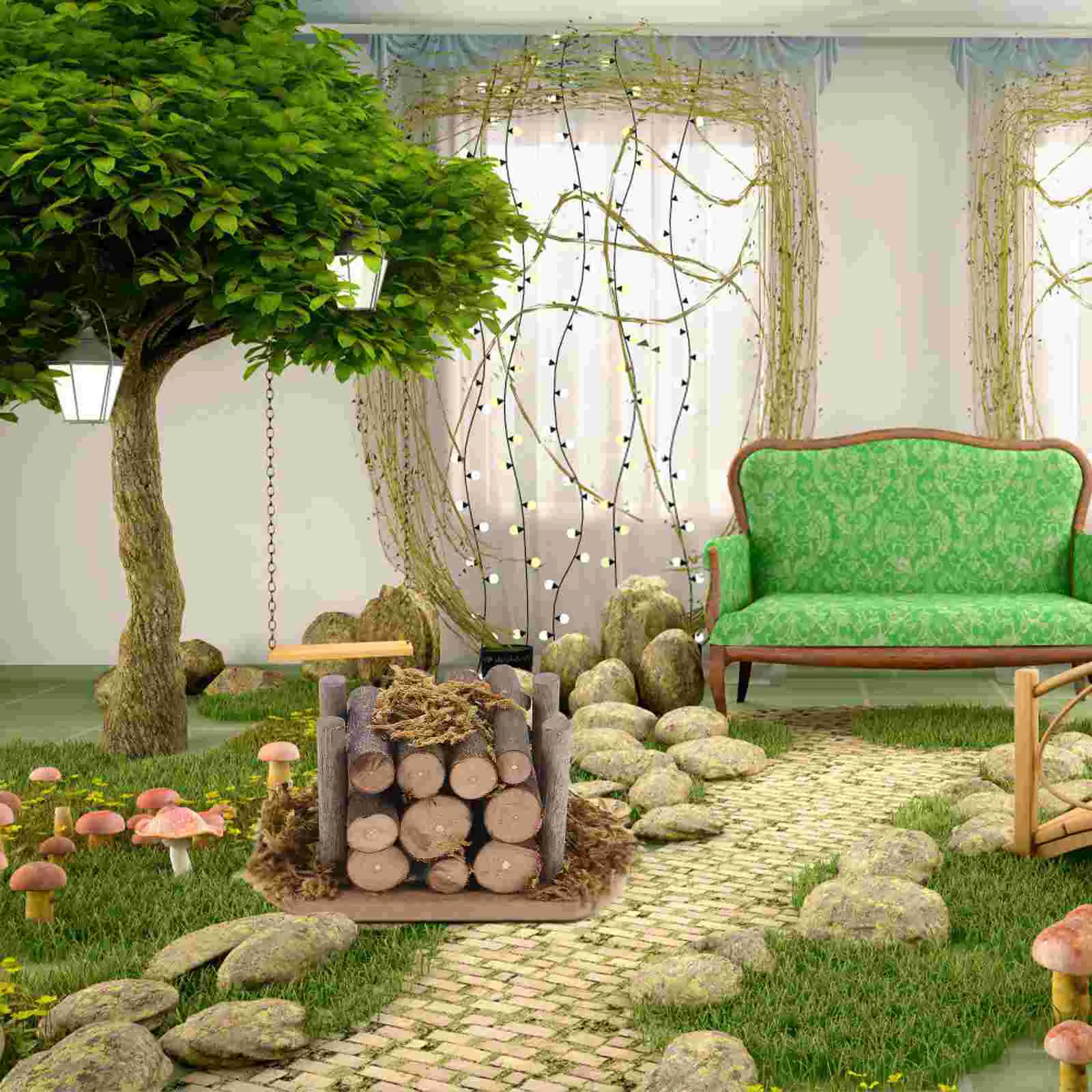 Casas de muñecas, decoración de micropaisaje para jardín, modelo pequeño de pila de leña, juego de muñecas, suministros decorativos, Mini artesanía