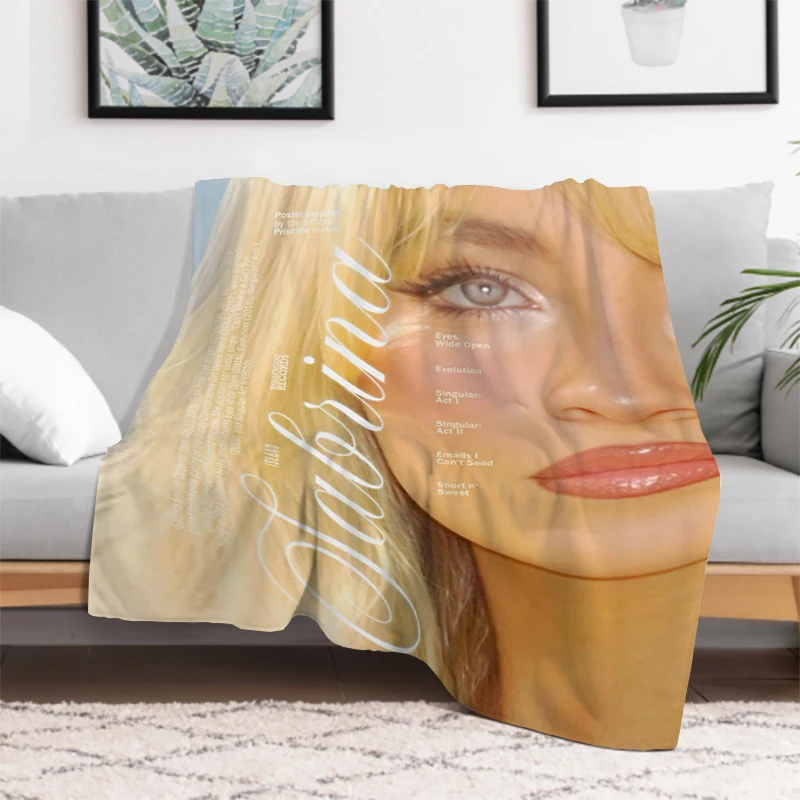 

Singer Sabrina Carpenter portrait Printed Comfortable Soft Blanket Home Fashion Sofa Bed Living Room Warm Portable Travel Gift