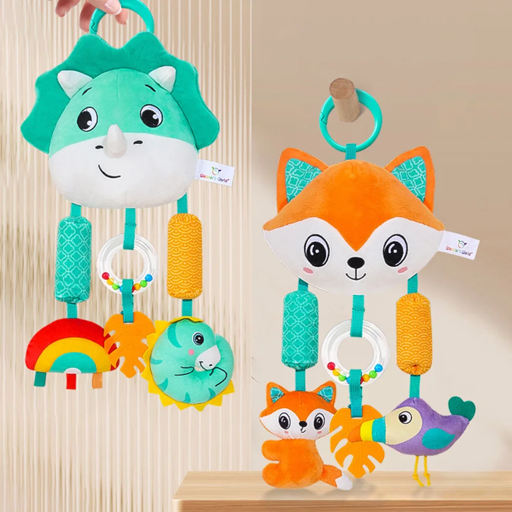 Juguetes colgantes para bebé de 0, 3, 6 y 12 meses, actividad arcoíris, cochecito de animales de peluche, juguete para asiento de coche de bebé, cuna, juguete sensorial de viaje para bebé