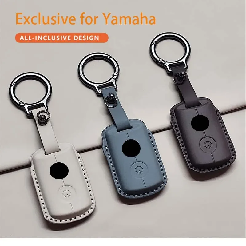 Car Remote Key Case Cover for Yamaha NVX155 NVX155 NMAX155 AEROX155 QBIX Aerox XMAX300 Motorcycle Leather Keychain Accessories