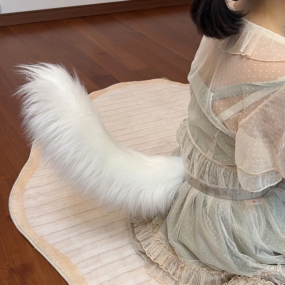 Faux Fur Electric Tail Motorized Tail for Cosplay&Paty fluffy and soft social anxiety accessories Electric Pet cat fox wolf Tail