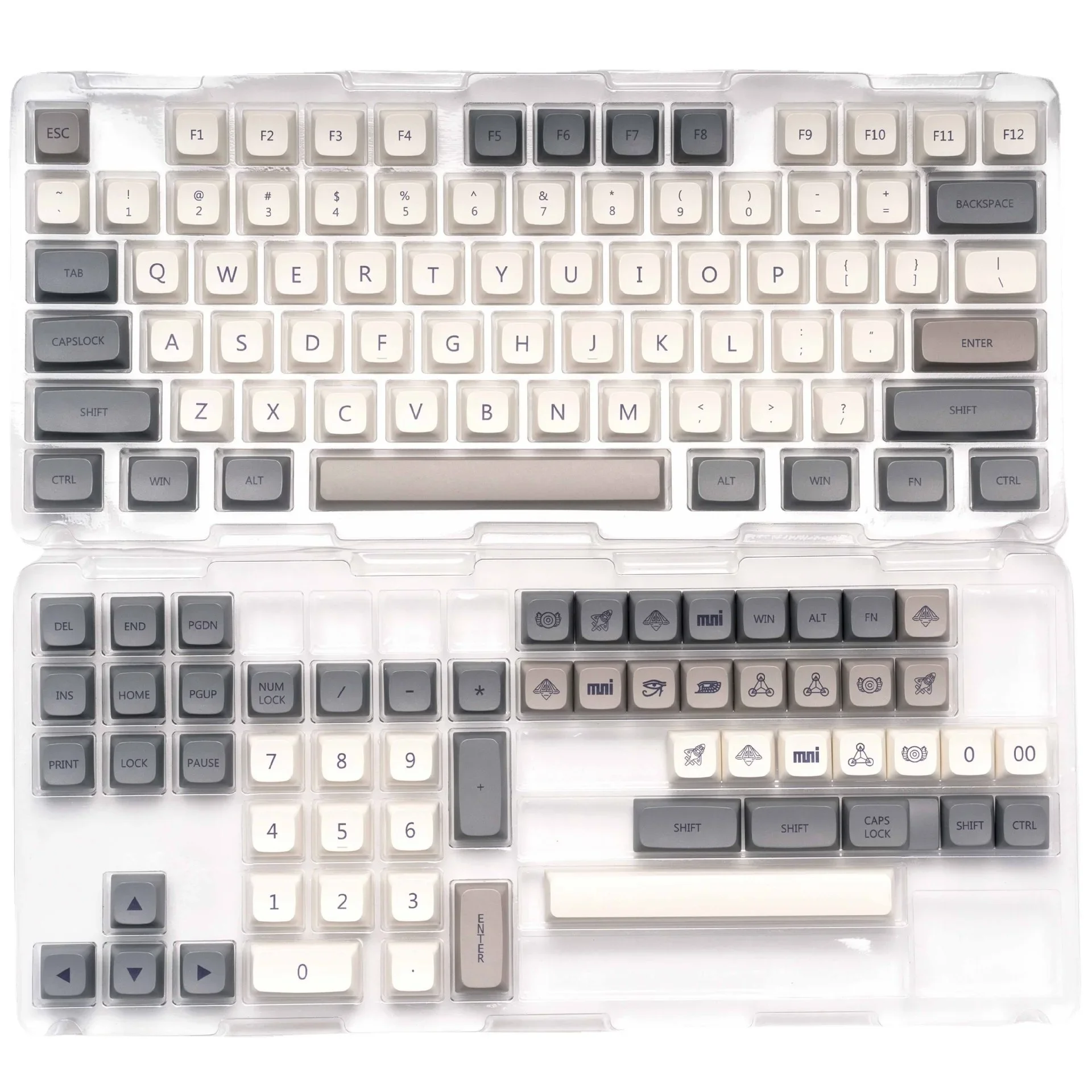 

XDA Profile 133 PBT Keycap DYE-SUB Personalized Minimalist White Gray English Japanese Keycap For Mechanical Keyboard MX Switch
