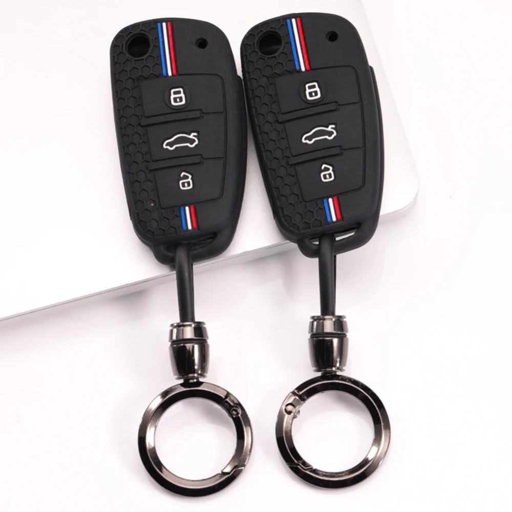 Smart Key Shell With Lanyard For Audi A3 A4 A5 A6 A1 A8 Q3 Q5 Q7 TT Reliable Protection Anti Scratch Secure Easy Install Stylish