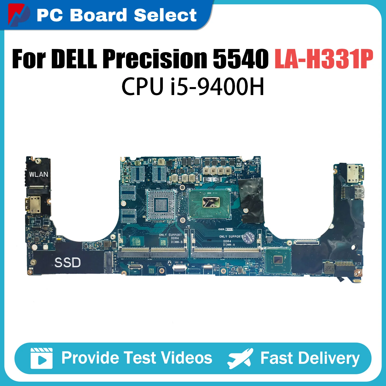 

LA-H331P Mainboard For Dell Precision 5540 XPS 7590 Laptop Motherboard With i5-9400H CPU CN-0205NX 0205NX Tested