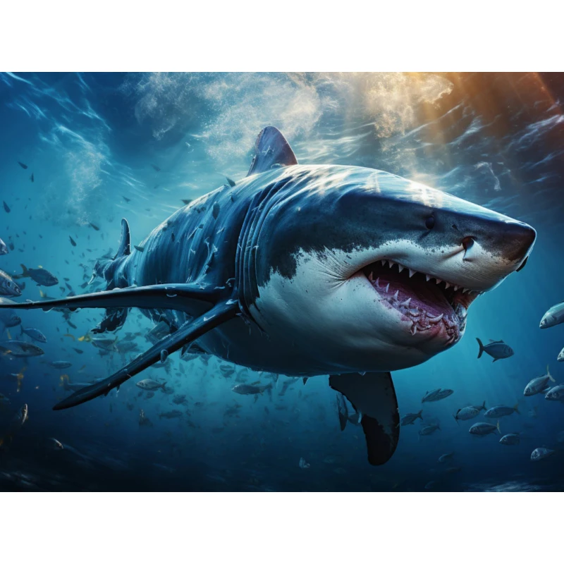 DIY Diamond Painting, Stunning Underwater Shark And Ocean Scene Artwork, DIY Craft for Wall Decoration & Art Lover Gift