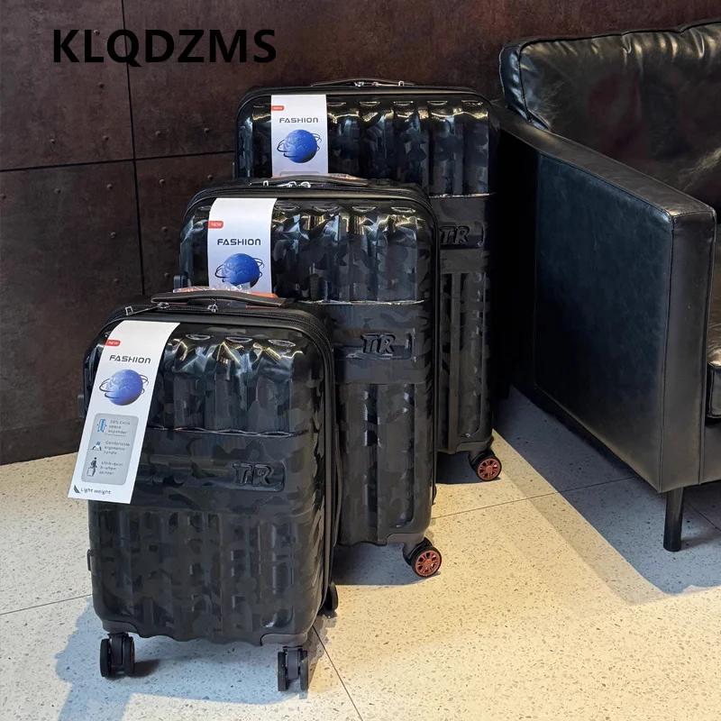KLQDZMS Suitcase on Wheels Large Capacity ABS+PC Boarding Box Men's Trolley Case 20