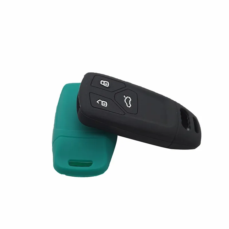 Xinyuexin Silicone Rubber 3 Button Car Key Cover Case For Audi 2016 2017 2018 A4 B9 Q7 4m TT 8S Smart Key In Black Car-styling image 5