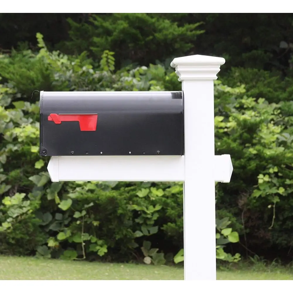 

Классическая традиционная декоративная почтовая система для улицы с виниловым/ПВХ столбом черного цвета