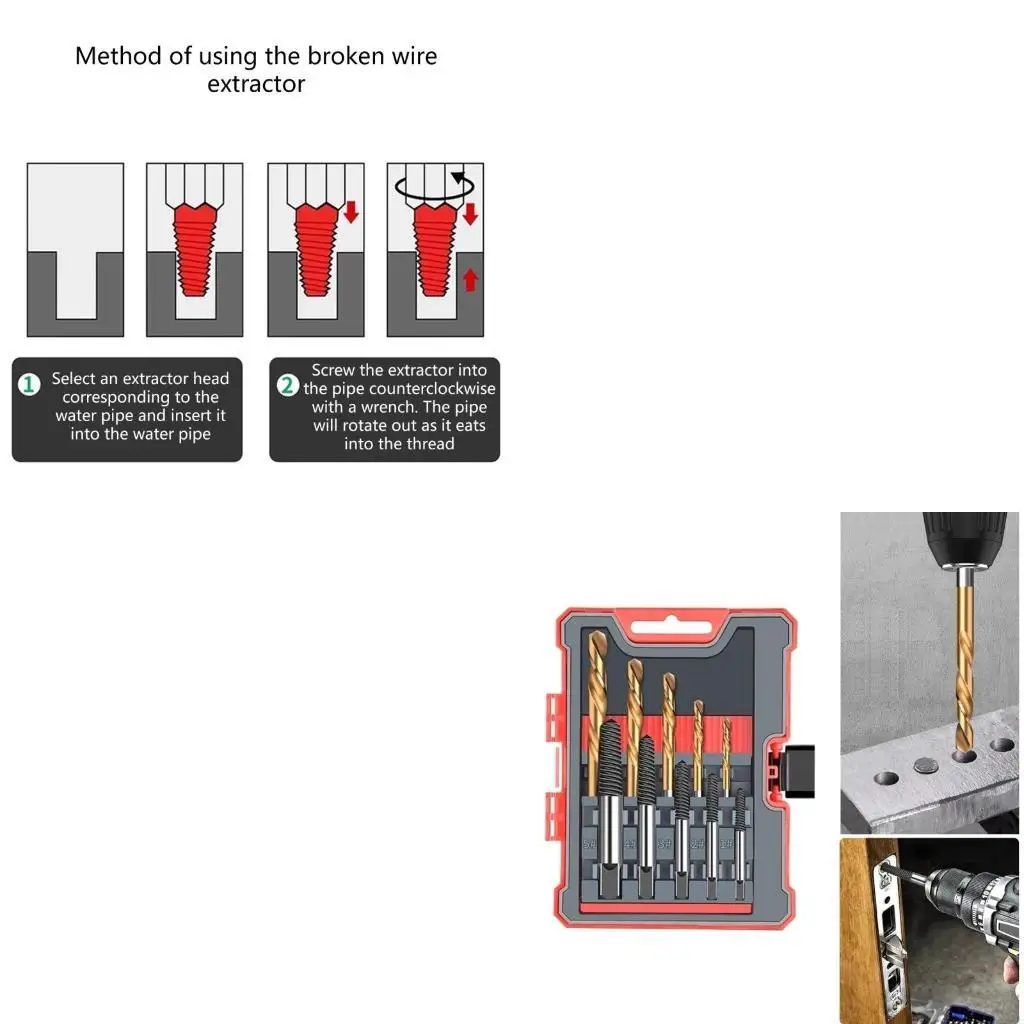 

P82E 10PCS Extractor Dextractor Bits Bolt Extractor Set Underble поврежденный болт для удаления болта