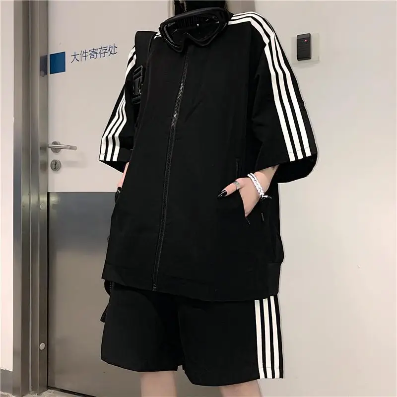 Fashion Casual Set for Women in Large Size Two-piece Set for Women Ins Trendy Loose Short Sleeved Jacket+shorts Two-piece Set