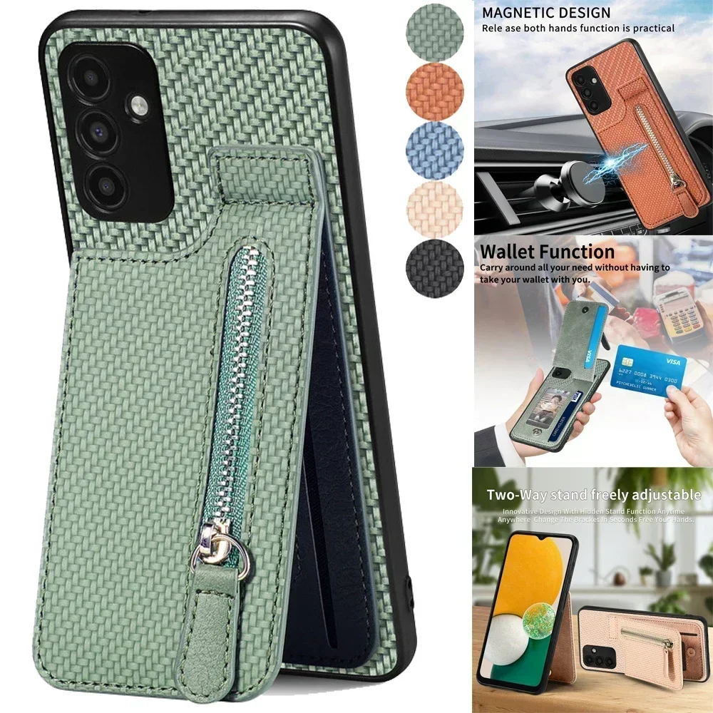 A55 A35 A15 A05 A16 A06 5G Zipper Wallet Case For Samsung Galaxy A54 Back Cover For Galaxy A34 A24 A23 A33 A53 A73 A55 A35 Funda