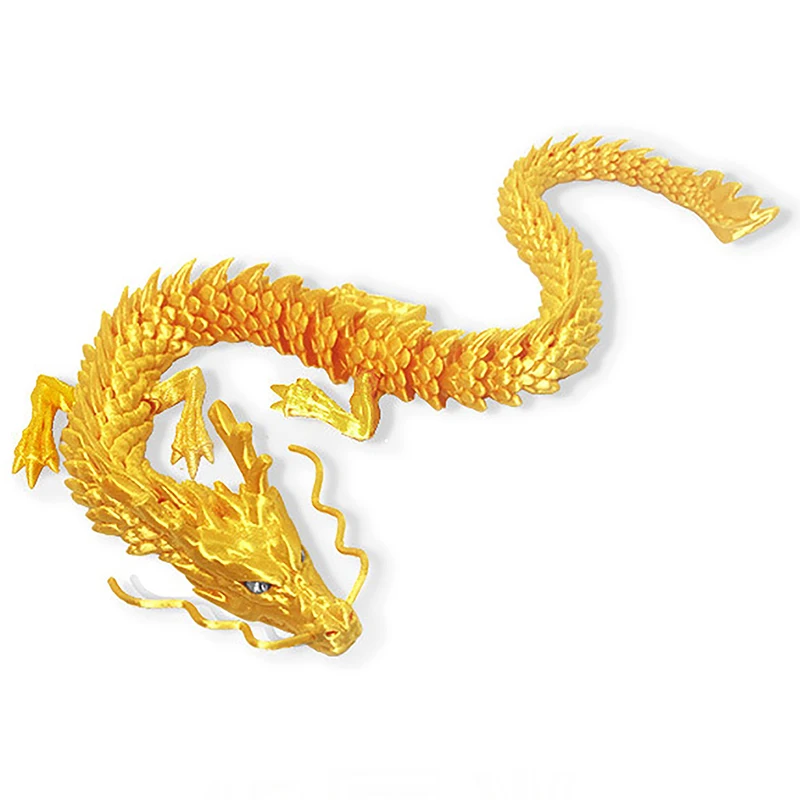 3D Printed Articulated Dragon Fish Tank Landscaping Chinese Long Flexible Ornament Toy Model Home Office Decoration Kids Gifts