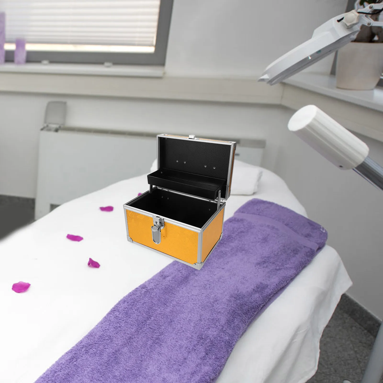 يده أداة صندوق سبائك الألومنيوم المحمولة مقاومة للخدش مانعة لتسرب الماء الأدوات في الهواء الطلق استخدام تخزين أدوات متعددة الوظائف