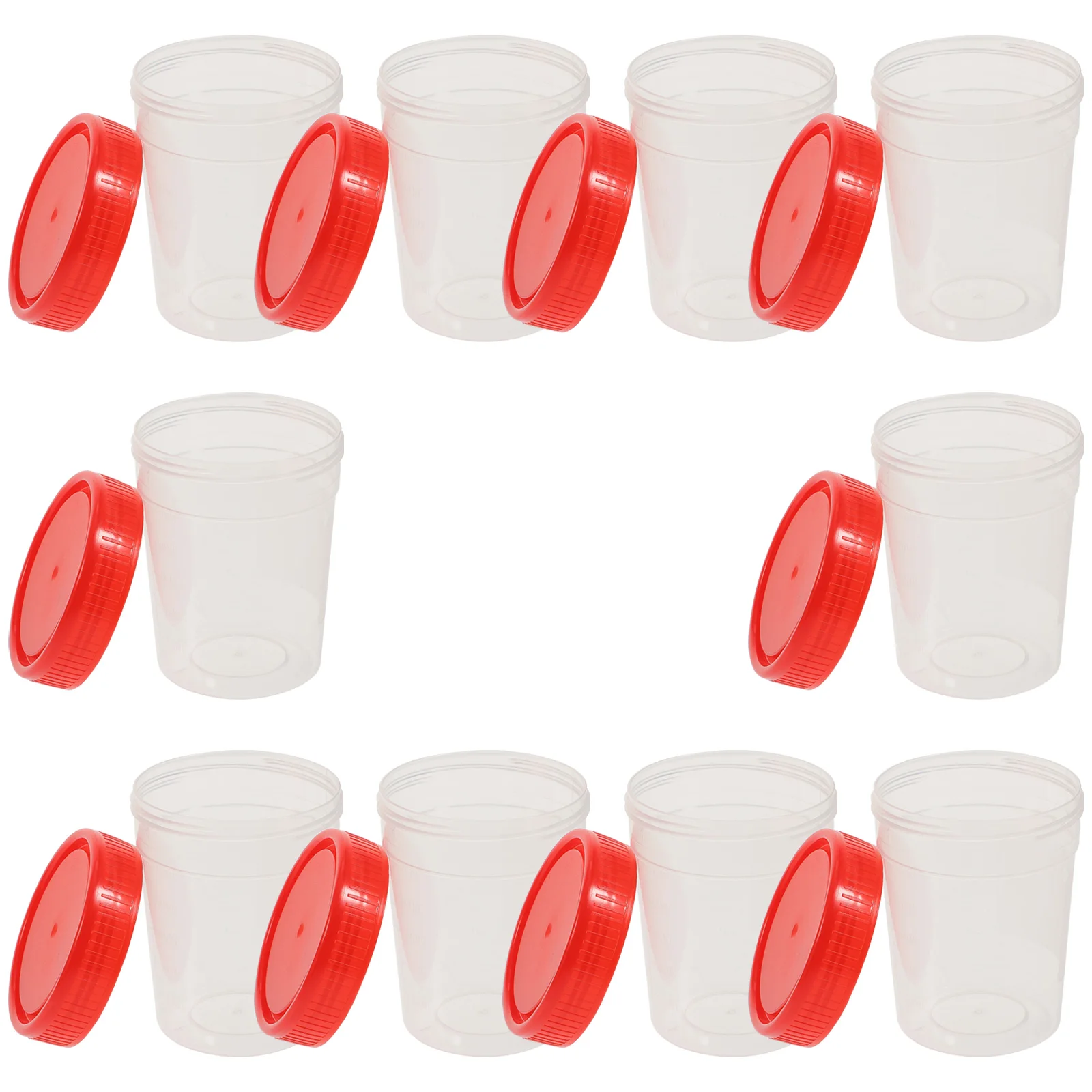 10pcs Urine Cup Specimen Container Clear Plastic Spiral Lid for Lab Test Sample Collection Liquid Container Hospital #5