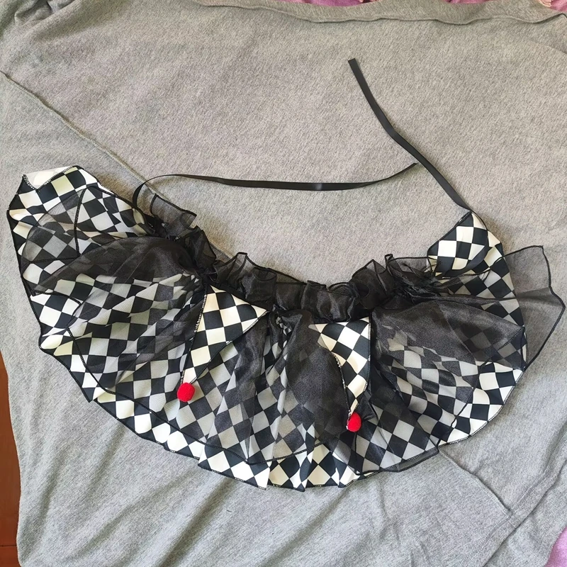 Halloween Clown Ruffle Detachable Collar Mesh Layered Neck Ruff Cape Decorativa Shawl False Collar Cosplay Costume Accessories view 2
