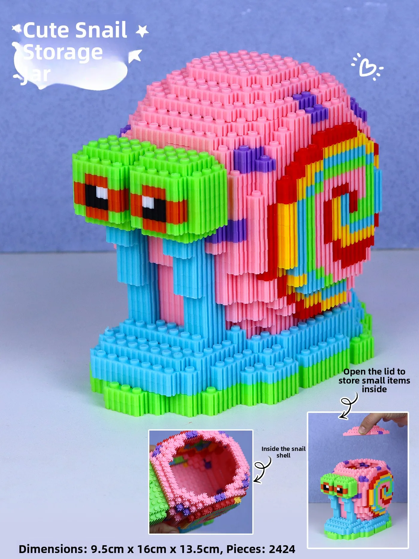 

Милые строительные блоки в виде улиток, настольное украшение, 3D-конструктор, развивающая игрушка для сборки своими руками, подарок для девочек и детей