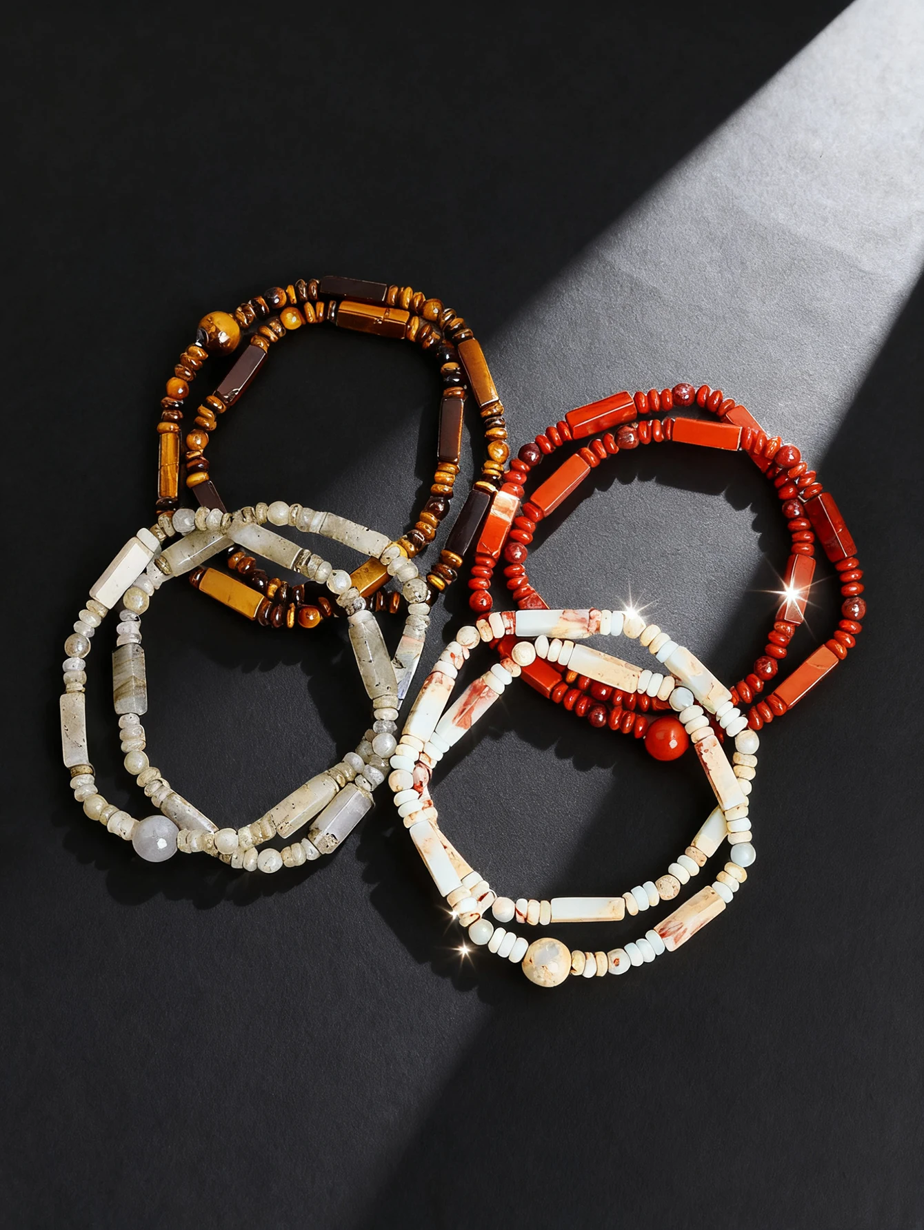 Natural Healing Stone Bracelet Shoushan Rectangle Pillar Double Layer Bead with Energy Reiki for Protection Good Luck Jewelry