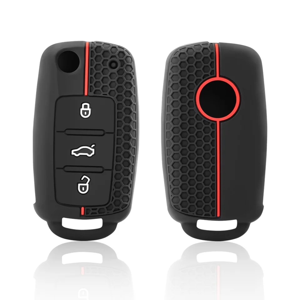 Funda de silicona para llave de coche, para Volkswagen VW Polo Golf Passat Tiguan Beetle Caddy T5 Up Eos Skoda Octavia Seat Leon Altea