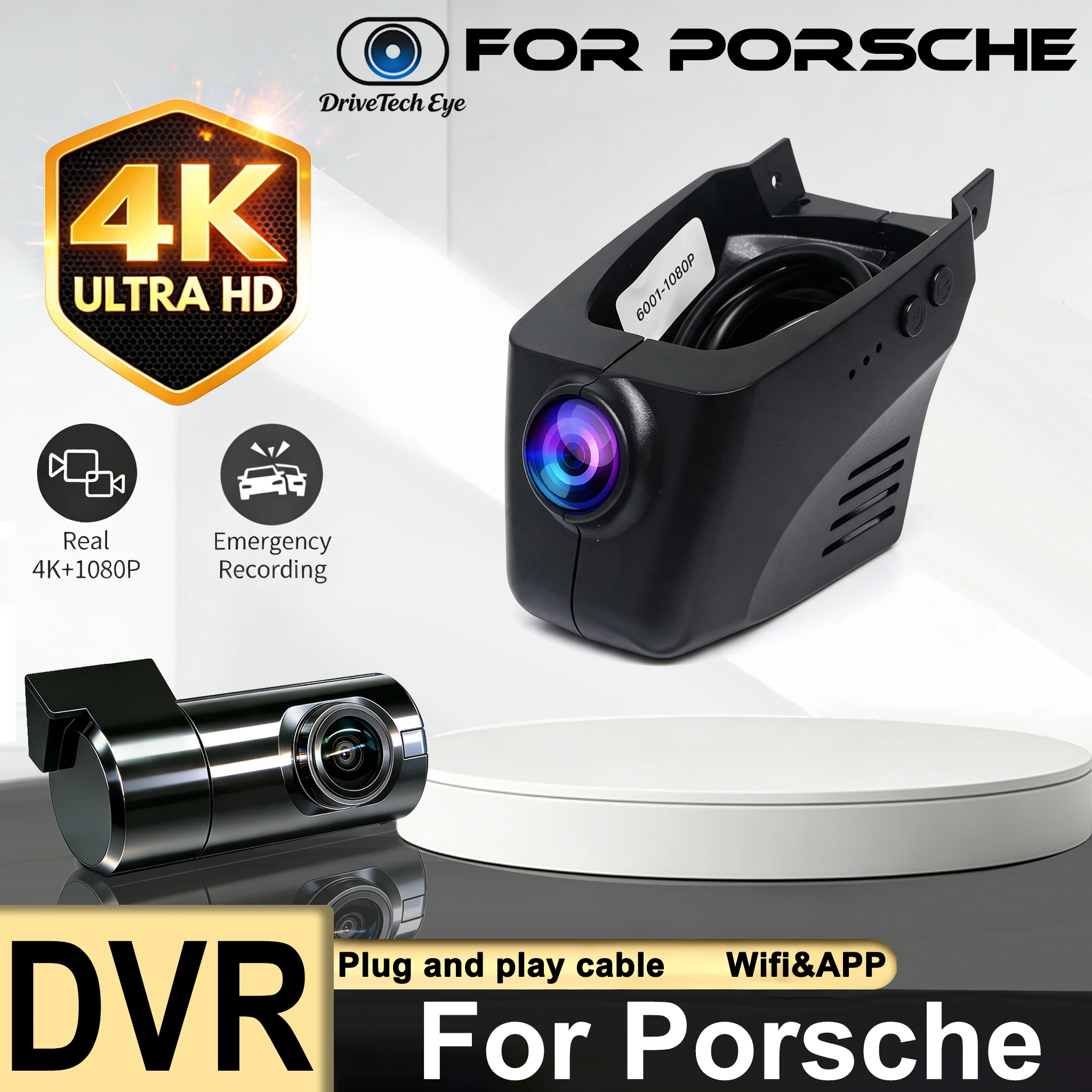 Dash Camera for Porsche Cayenne Panamera Macan Taycan Cayman 911 Turbo 718 Boxster,Wireless DVR Dash Cam Dashcam Car Accessories