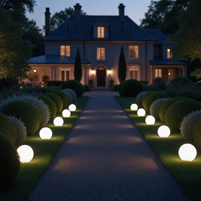 الطاقة الشمسية أو شحن كرات إضاءة 12/15/20/25 سنتيمتر في الهواء الطلق مقاوم للماء التحكم عن بعد LED مصباح ل ساحة مسار المناظر الطبيعية الديكور