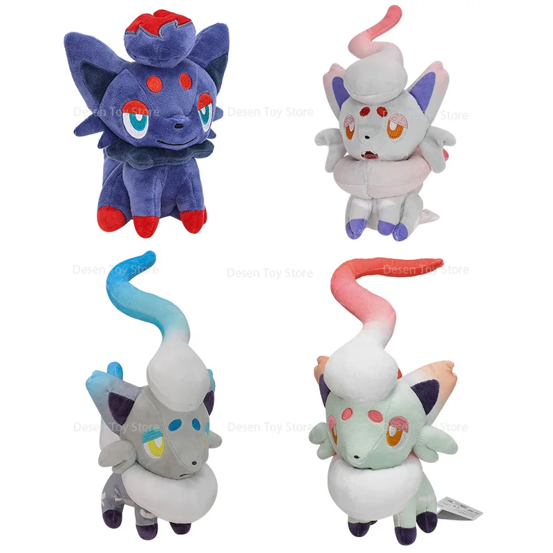 4 Styles Pokemon Plush Zorua Hisuian Zorua Shiny Styles Peluche Doll Anime Cartoon Stuffed Birthday Toy Gift For Kids Children