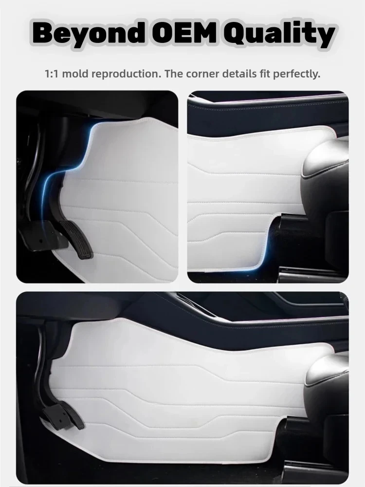 For tesla model y Juniper accessorie interior decoration ptotect pads model 3Highland White Leather mats 2pcs Cockpit 2 sides - view 3