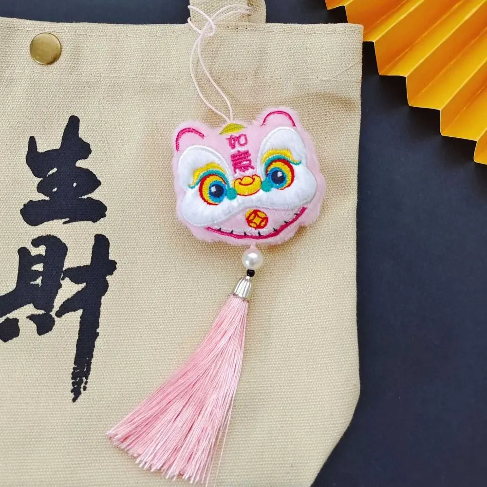 Chinese Style Lion Dance Tassels Pendant Year of Horse Awakened Lion Lion Dance Keychain Cartoon Traditional Horse Mascot