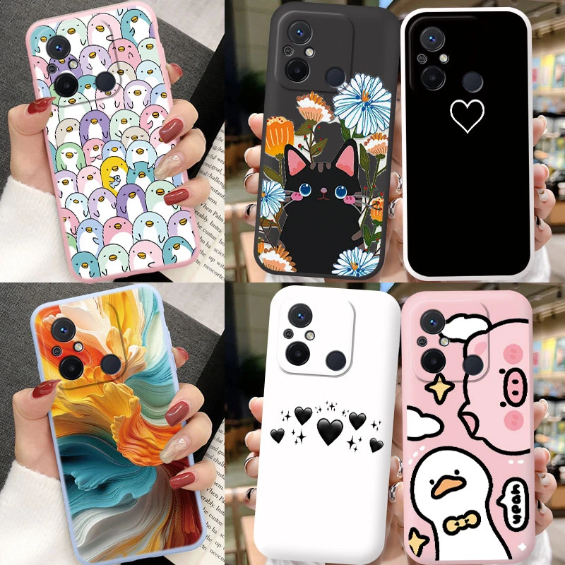 For Redmi 7 9C NFC 10C 10A 11A 12C A1 A2 Plus 4G Note 7 7S 7 Pro 8 8T Poco C40 C50 C51 C55 Popular Little Fat Pig Cat Phone Case