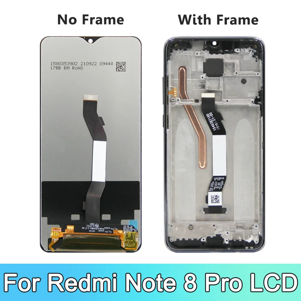 6.53\'\' 100% Tested Display for Pantara Xiaomi Redmi Note 8 Pro 2015105 M1906G7I Lcd Display Touch Screen Digitizer Assembly Part