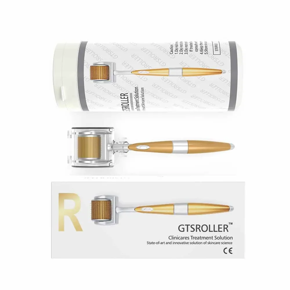 GTSROLLER 192 Derma Roller Stamp Titanium Tips 0.2 / 0.25 / 0.3mm Micro Needles System Dermaroller Mesotherapy للعناية بالوجه وعلاج الجسم ونمو الشعر Microneedling Mezoroller