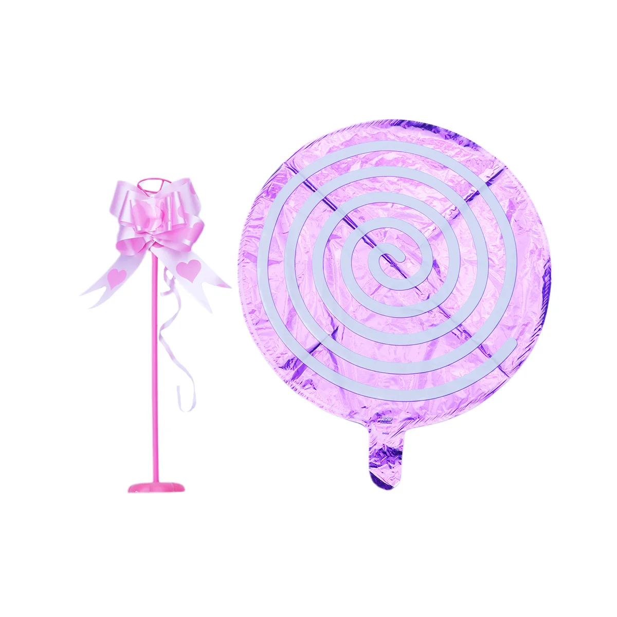 

3Pcs Lollipop Balloon Aluminum Foil Table Balloon Decoration Backdrop Base Rod Collar Flower Color Random