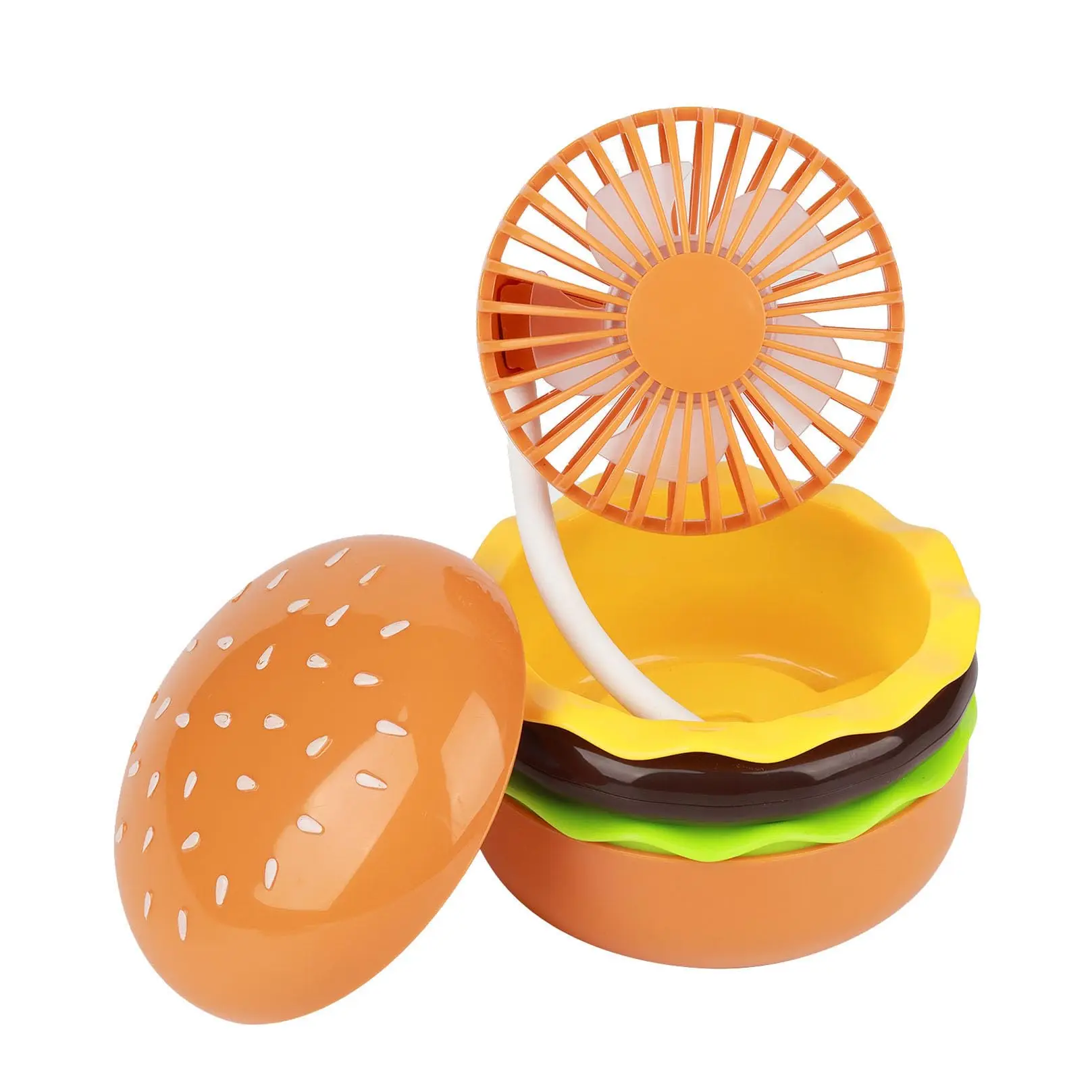 

2024 New USB Rechargeable Battery Operated Desk Fan Portable Hamburger Mini Handheld 3 Speed Personal Hands Suitable for Home