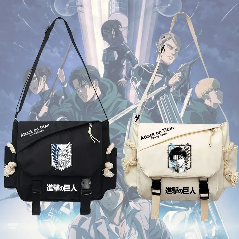 

Attack On Titan Levi Ackerman anime peripherals for boys and girls shoulder crossbody large-capacity bag high-value accessories